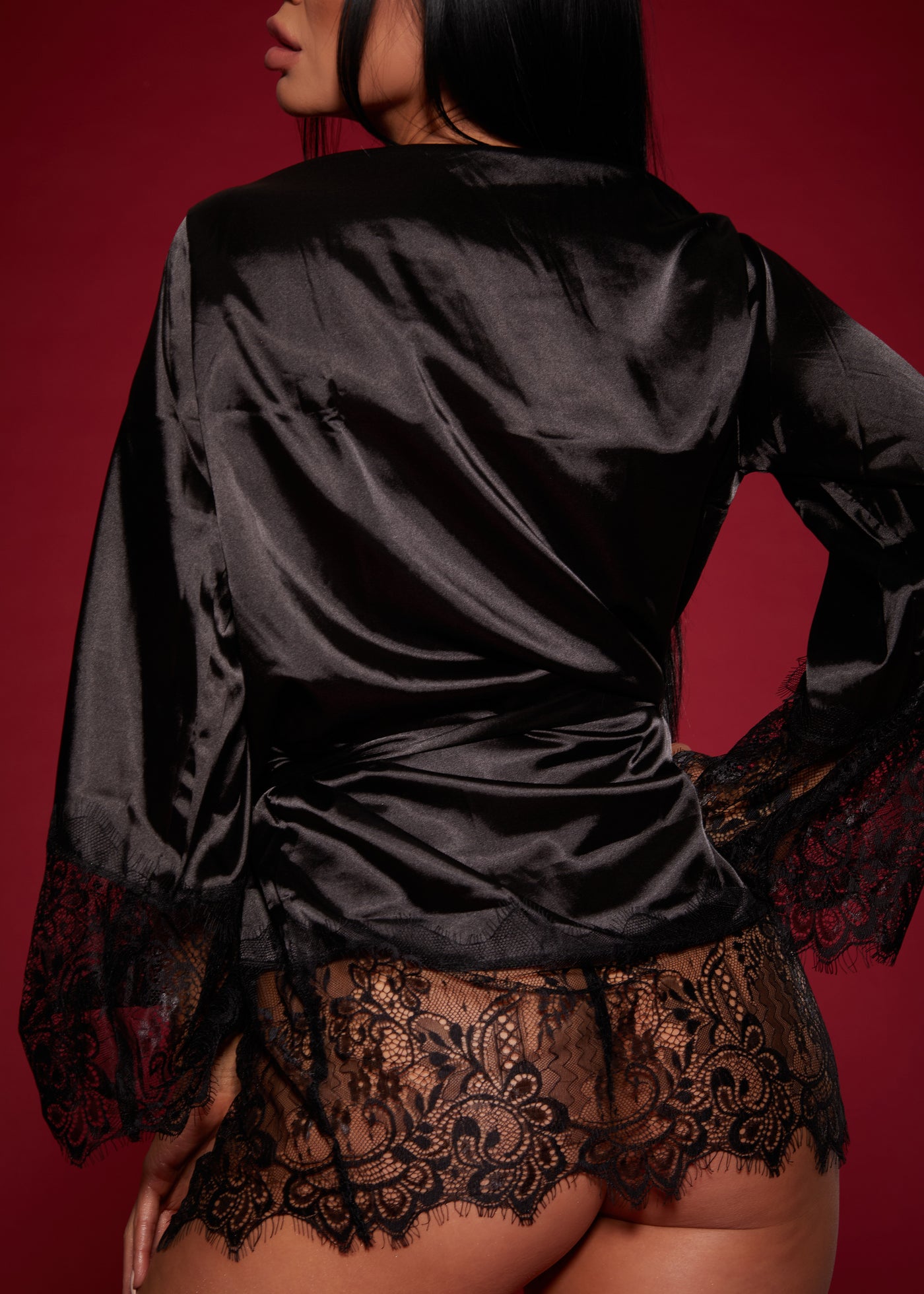 Keep it classy satin lace kimono