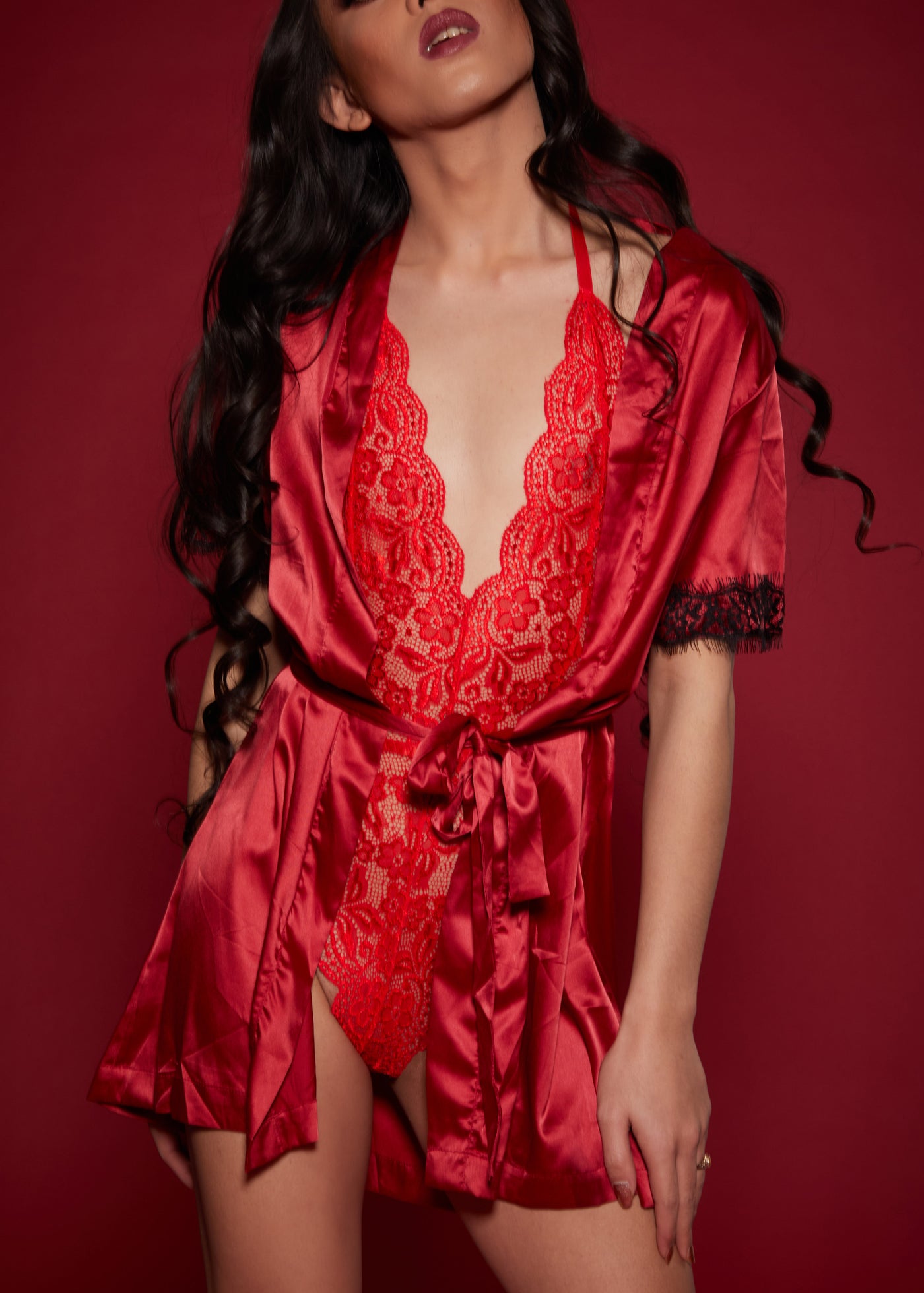 Sexy silk kimono