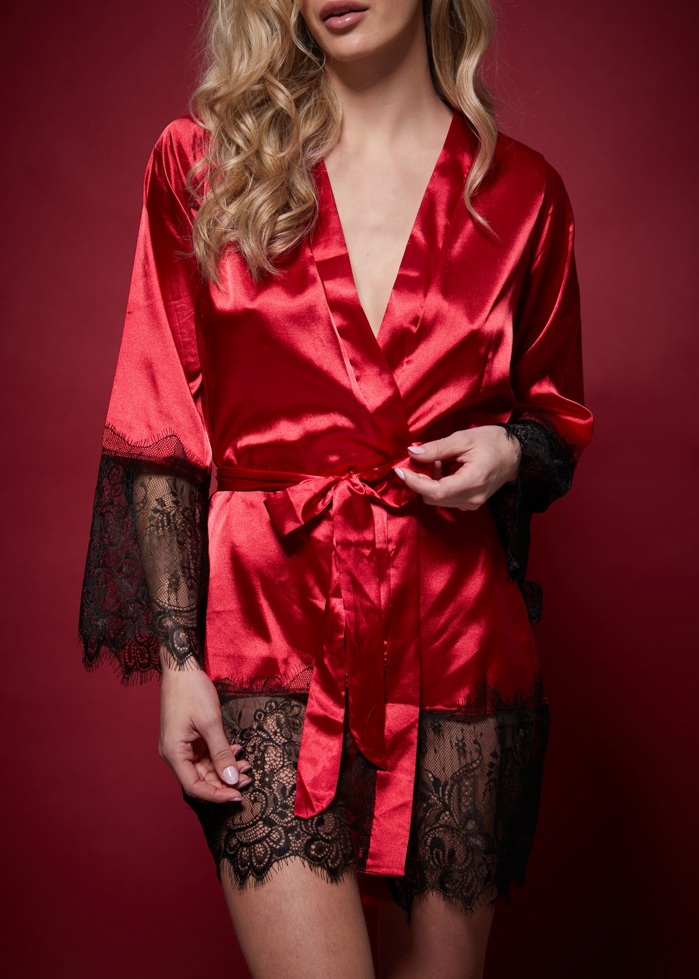Keep it classy satin lace kimono