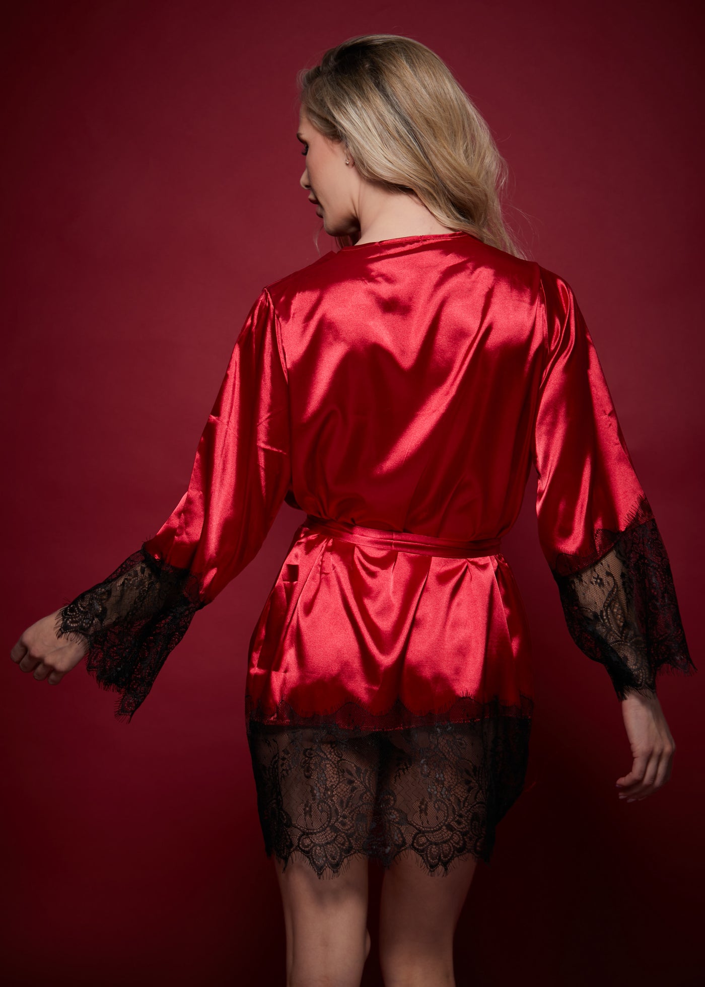 Keep it classy satin lace kimono
