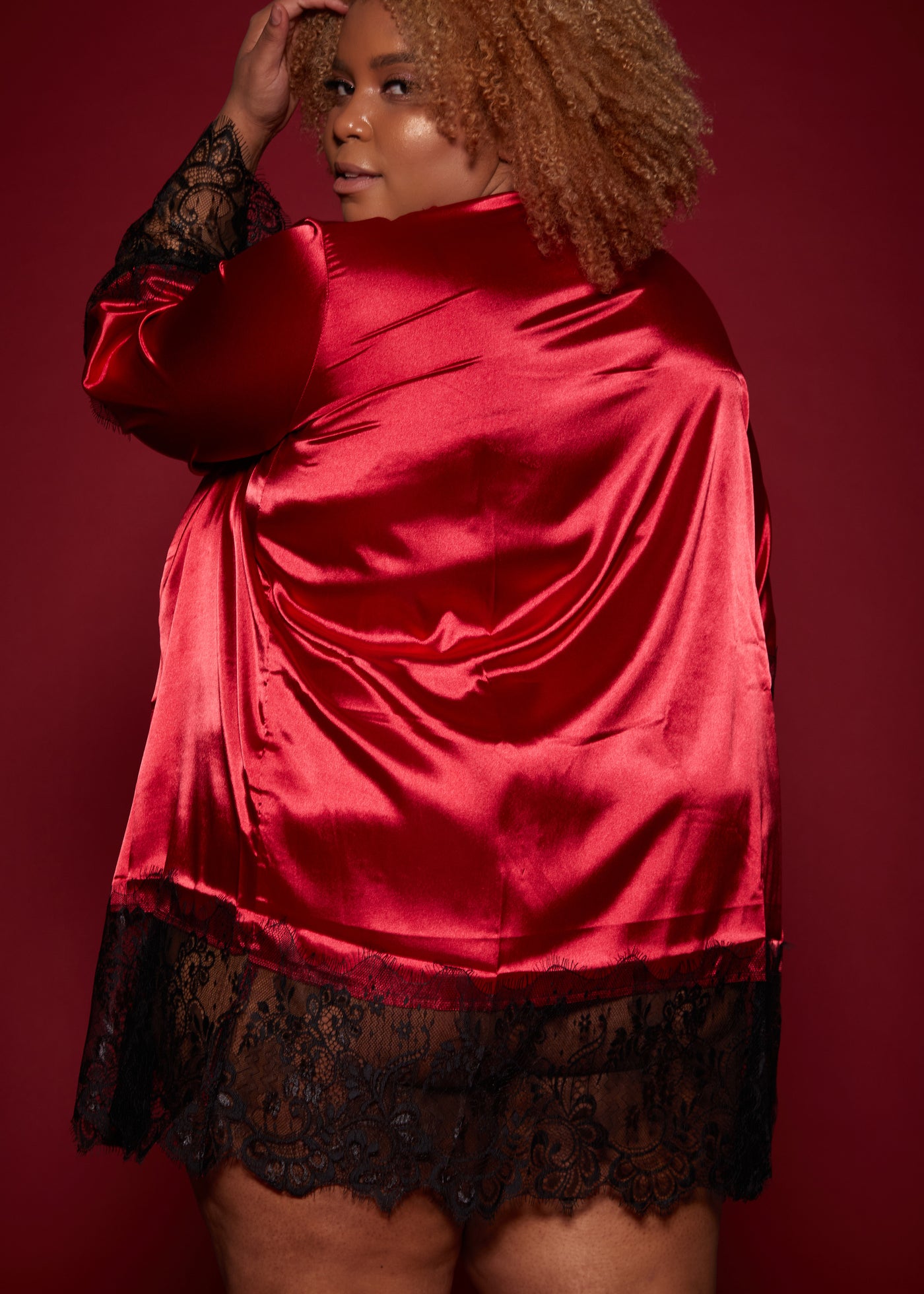 Keep it classy satin lace kimono