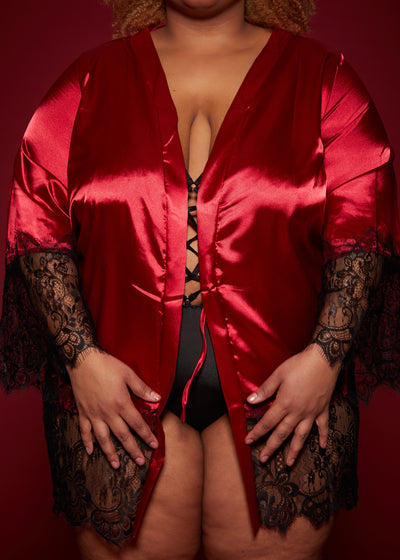 Keep it classy satin lace kimono