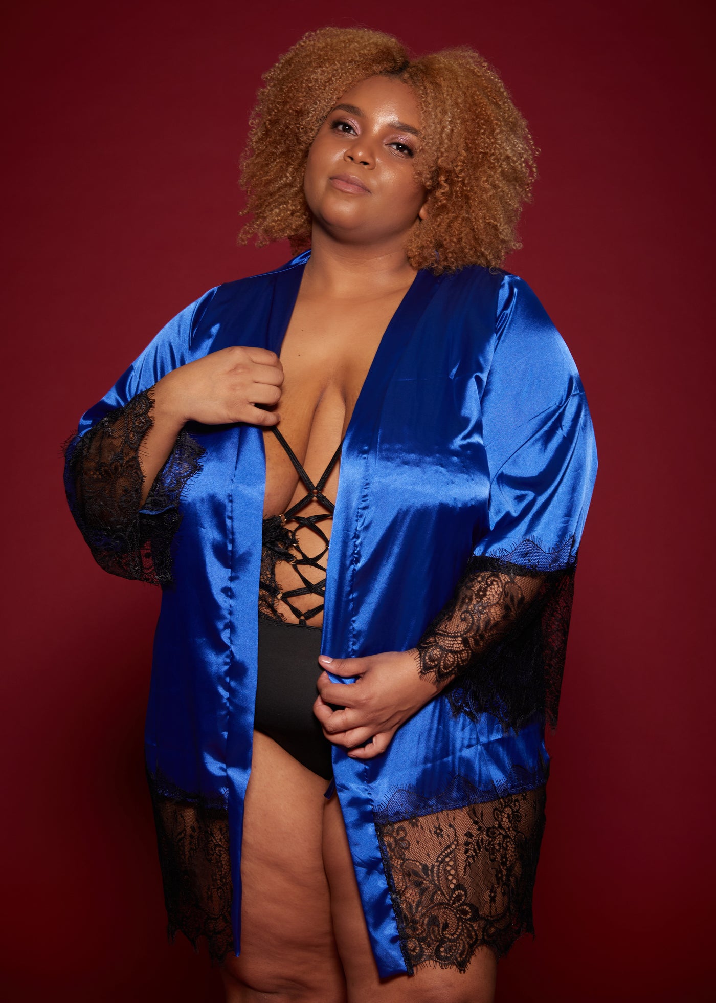 Keep it classy satin lace kimono