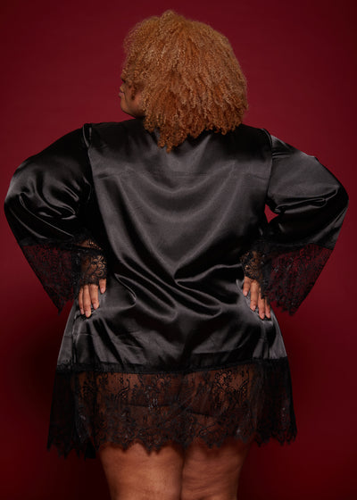 Keep it classy satin lace kimono